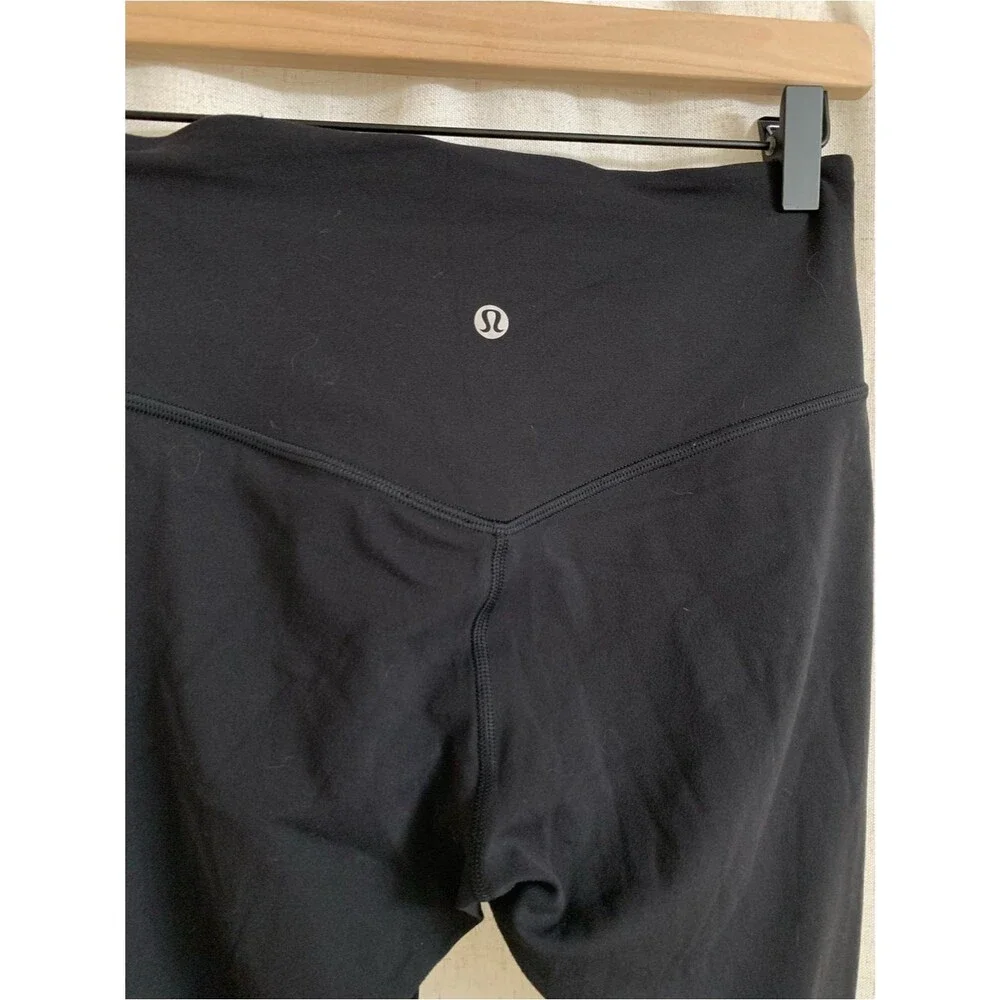 lululemon Align Asymmetrical Waist 25” Black Mid High-Waist Back Leggings